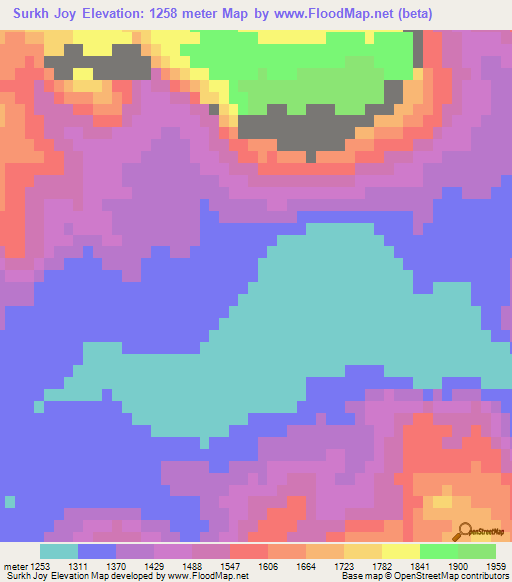 Surkh Joy,Afghanistan Elevation Map