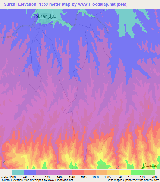 Surkhi,Afghanistan Elevation Map