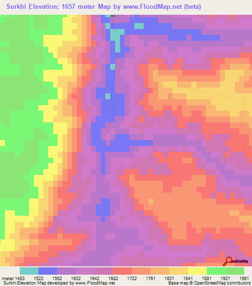 Surkhi,Afghanistan Elevation Map
