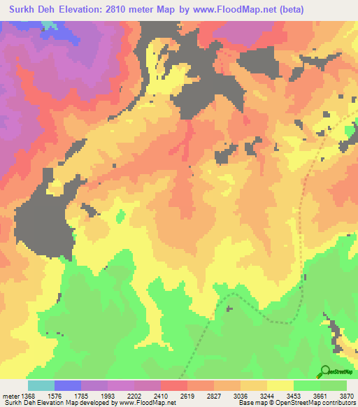 Surkh Deh,Afghanistan Elevation Map