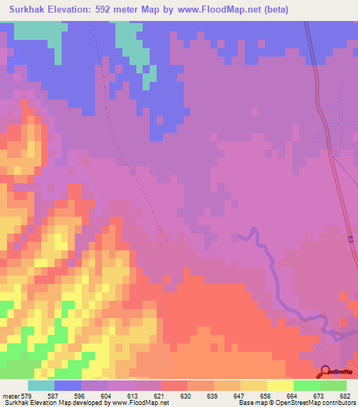 Surkhak,Afghanistan Elevation Map