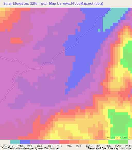 Surai,Afghanistan Elevation Map