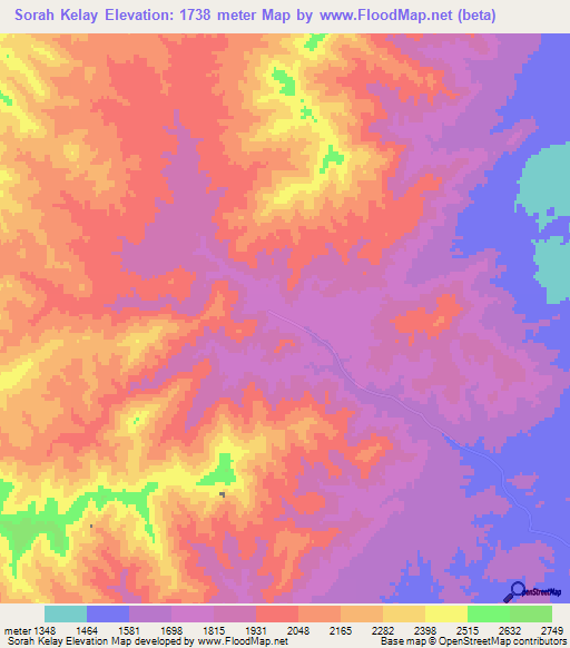 Sorah Kelay,Afghanistan Elevation Map