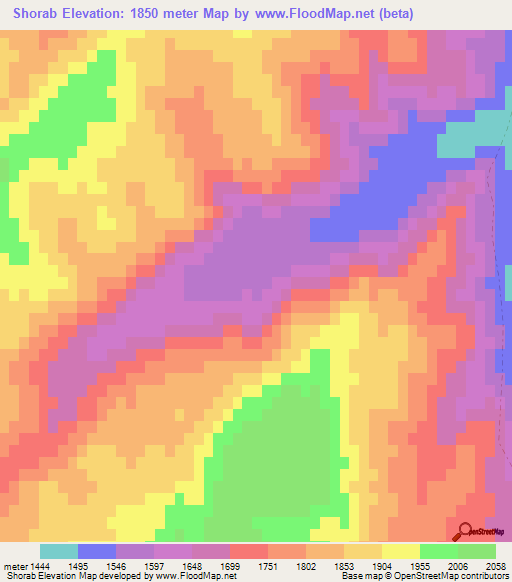Shorab,Afghanistan Elevation Map