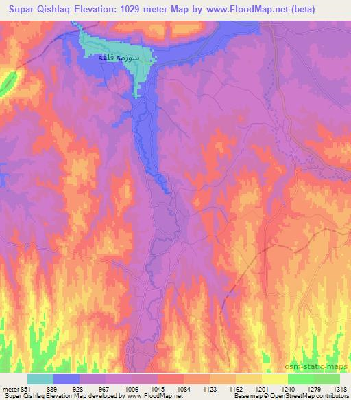 Supar Qishlaq,Afghanistan Elevation Map