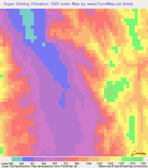 Supar Qishlaq,Afghanistan Elevation Map