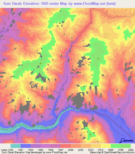 Sum Darah,Afghanistan Elevation Map