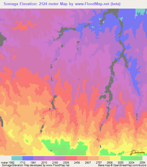 Somaga,Afghanistan Elevation Map