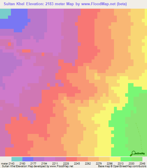Sultan Khel,Afghanistan Elevation Map
