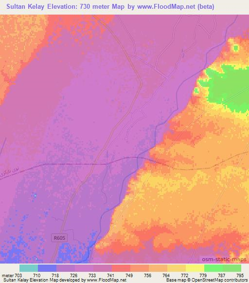 Sultan Kelay,Afghanistan Elevation Map