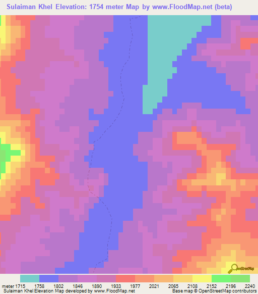 Sulaiman Khel,Afghanistan Elevation Map