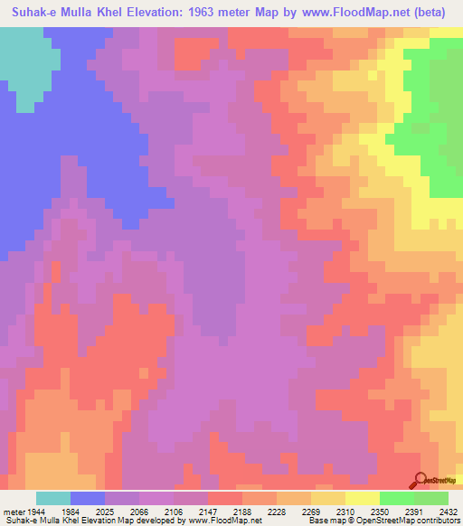 Suhak-e Mulla Khel,Afghanistan Elevation Map