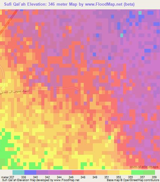 Sufi Qal`ah,Afghanistan Elevation Map
