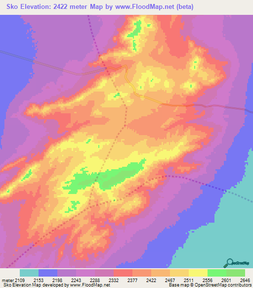 Sko,Afghanistan Elevation Map