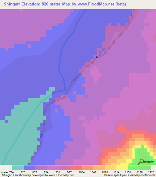 Shingari,Afghanistan Elevation Map