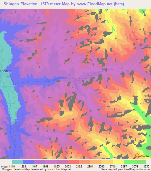 Shingan,Afghanistan Elevation Map