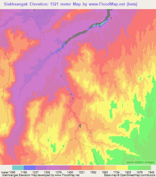 Siakhsangak,Afghanistan Elevation Map