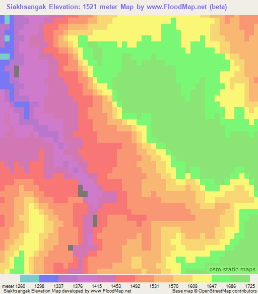 Siakhsangak,Afghanistan Elevation Map