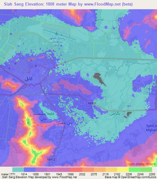 Siah Sang,Afghanistan Elevation Map