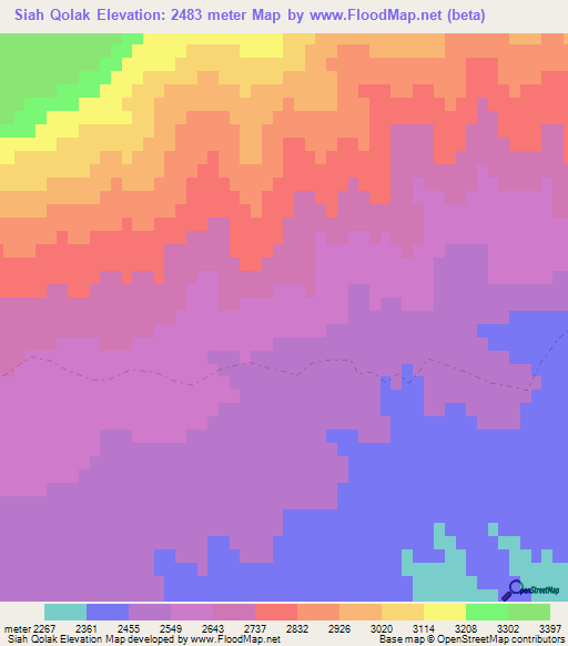Siah Qolak,Afghanistan Elevation Map
