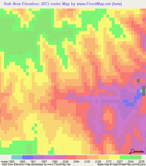 Siah Now,Afghanistan Elevation Map