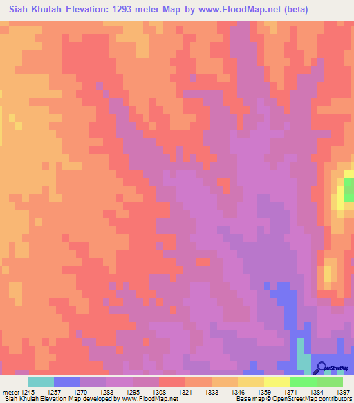 Siah Khulah,Afghanistan Elevation Map