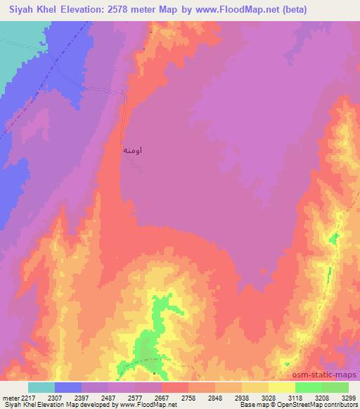 Siyah Khel,Afghanistan Elevation Map