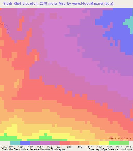 Siyah Khel,Afghanistan Elevation Map