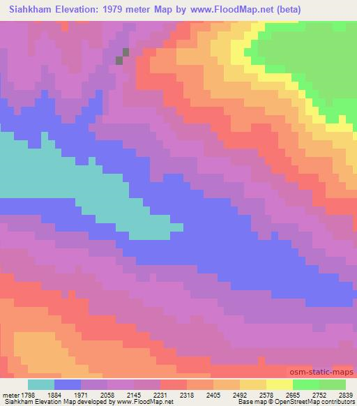 Siahkham,Afghanistan Elevation Map