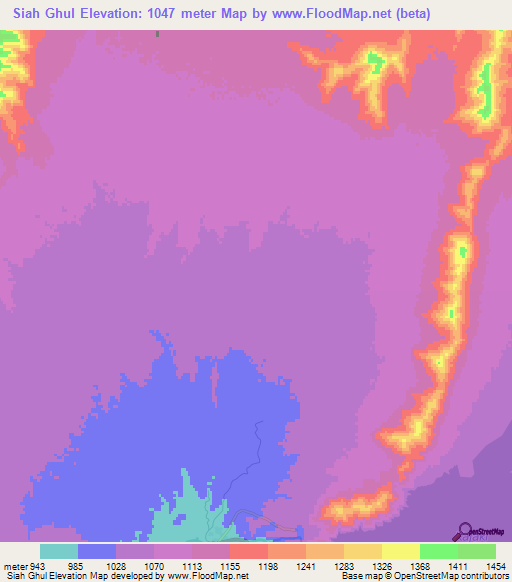 Siah Ghul,Afghanistan Elevation Map