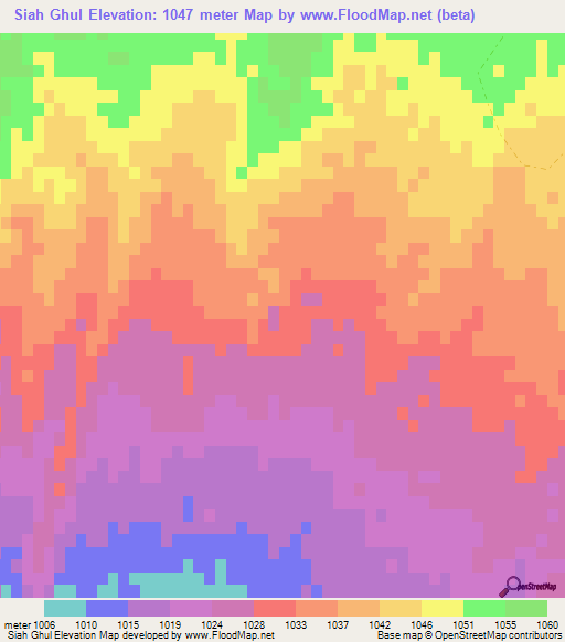Siah Ghul,Afghanistan Elevation Map