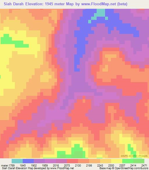 Siah Darah,Afghanistan Elevation Map