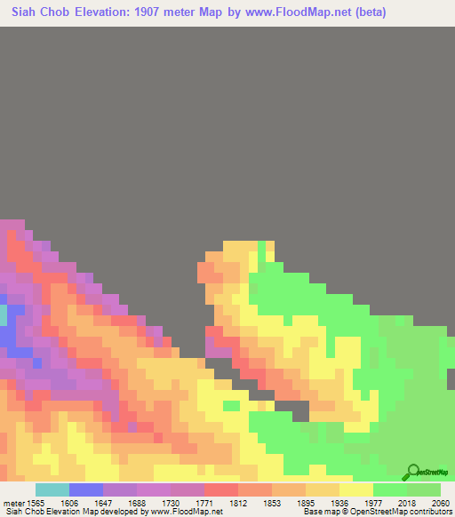 Siah Chob,Afghanistan Elevation Map
