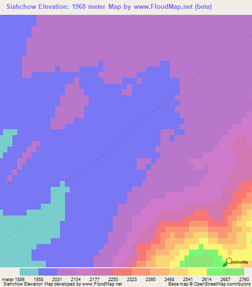 Siahchow,Afghanistan Elevation Map
