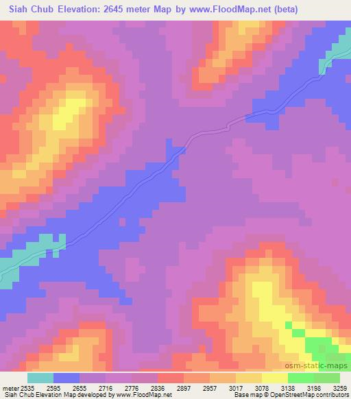 Siah Chub,Afghanistan Elevation Map