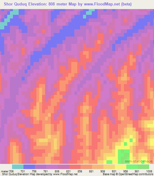 Shor Quduq,Afghanistan Elevation Map