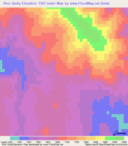 Shor Qodq,Afghanistan Elevation Map