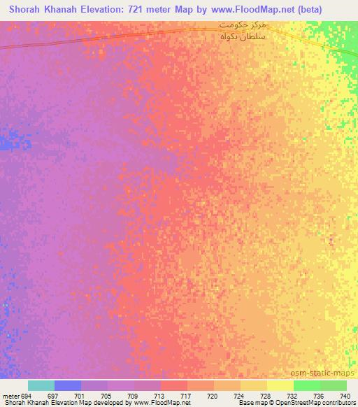 Shorah Khanah,Afghanistan Elevation Map