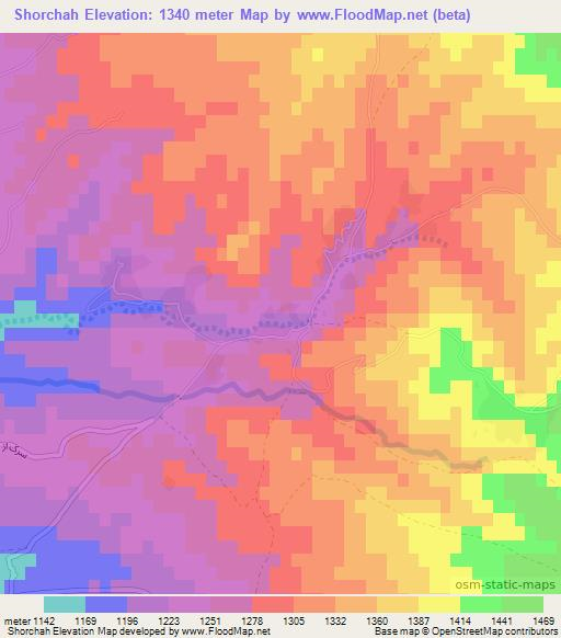 Shorchah,Afghanistan Elevation Map