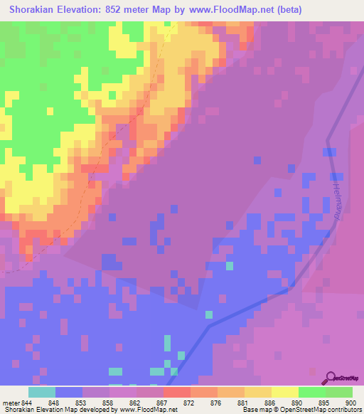 Shorakian,Afghanistan Elevation Map