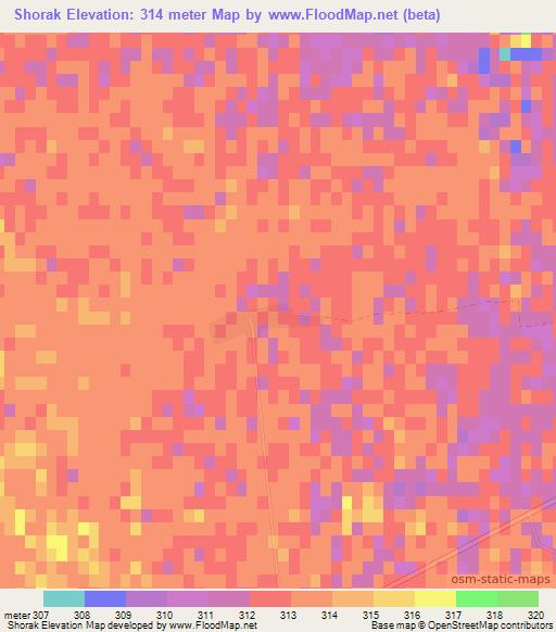 Shorak,Afghanistan Elevation Map