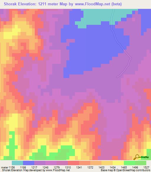 Shorak,Afghanistan Elevation Map