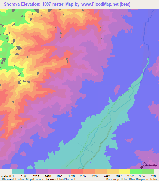 Shorava,Afghanistan Elevation Map