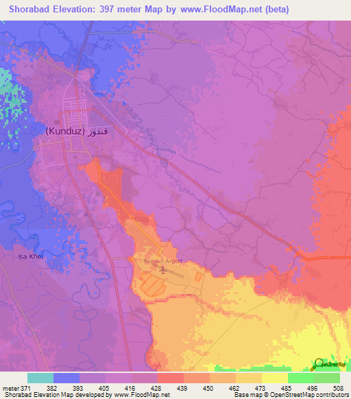 Shorabad,Afghanistan Elevation Map