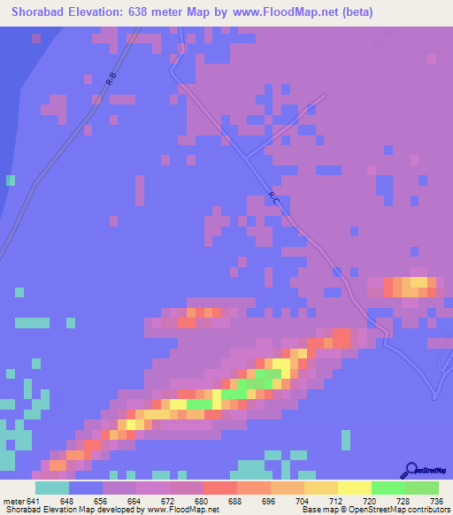 Shorabad,Afghanistan Elevation Map