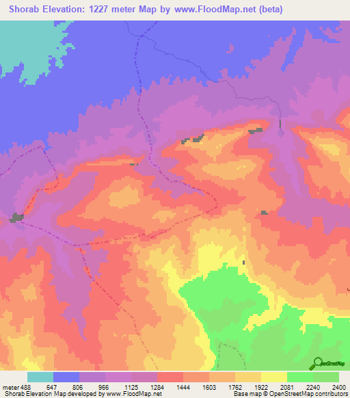 Shorab,Afghanistan Elevation Map