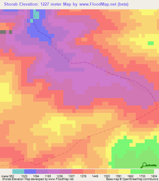 Shorab,Afghanistan Elevation Map