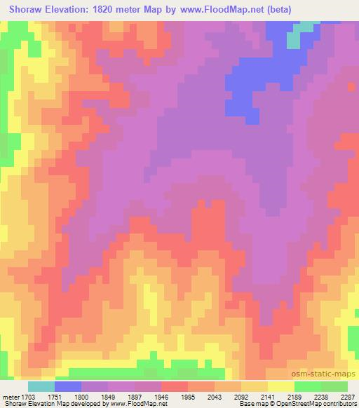 Shoraw,Afghanistan Elevation Map