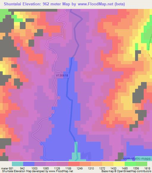 Shuntalai,Afghanistan Elevation Map