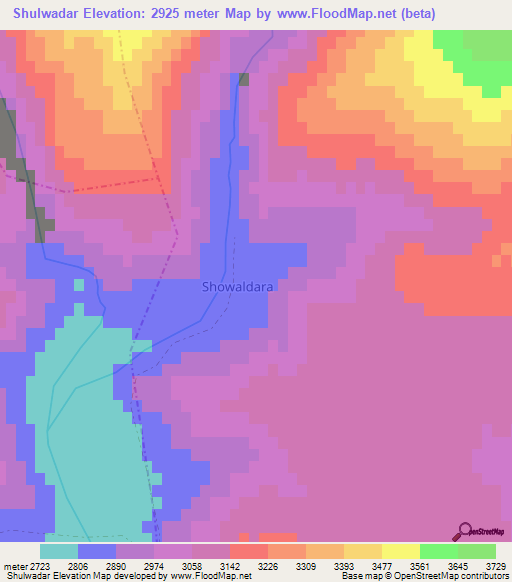 Shulwadar,Afghanistan Elevation Map